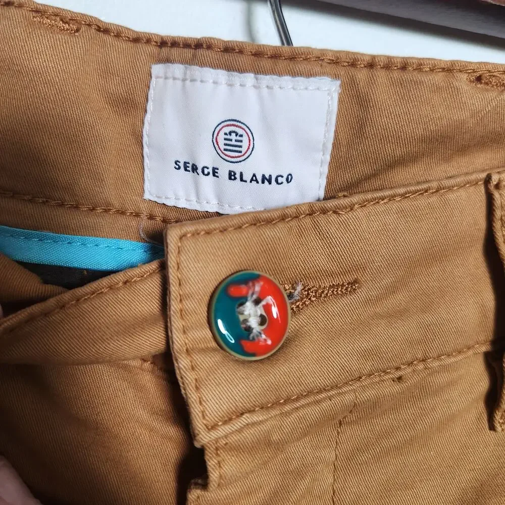 Serge‎ Blanco 702 Chino Pants 30x33 Bronze Brown Men Workwear Office Casual NEW